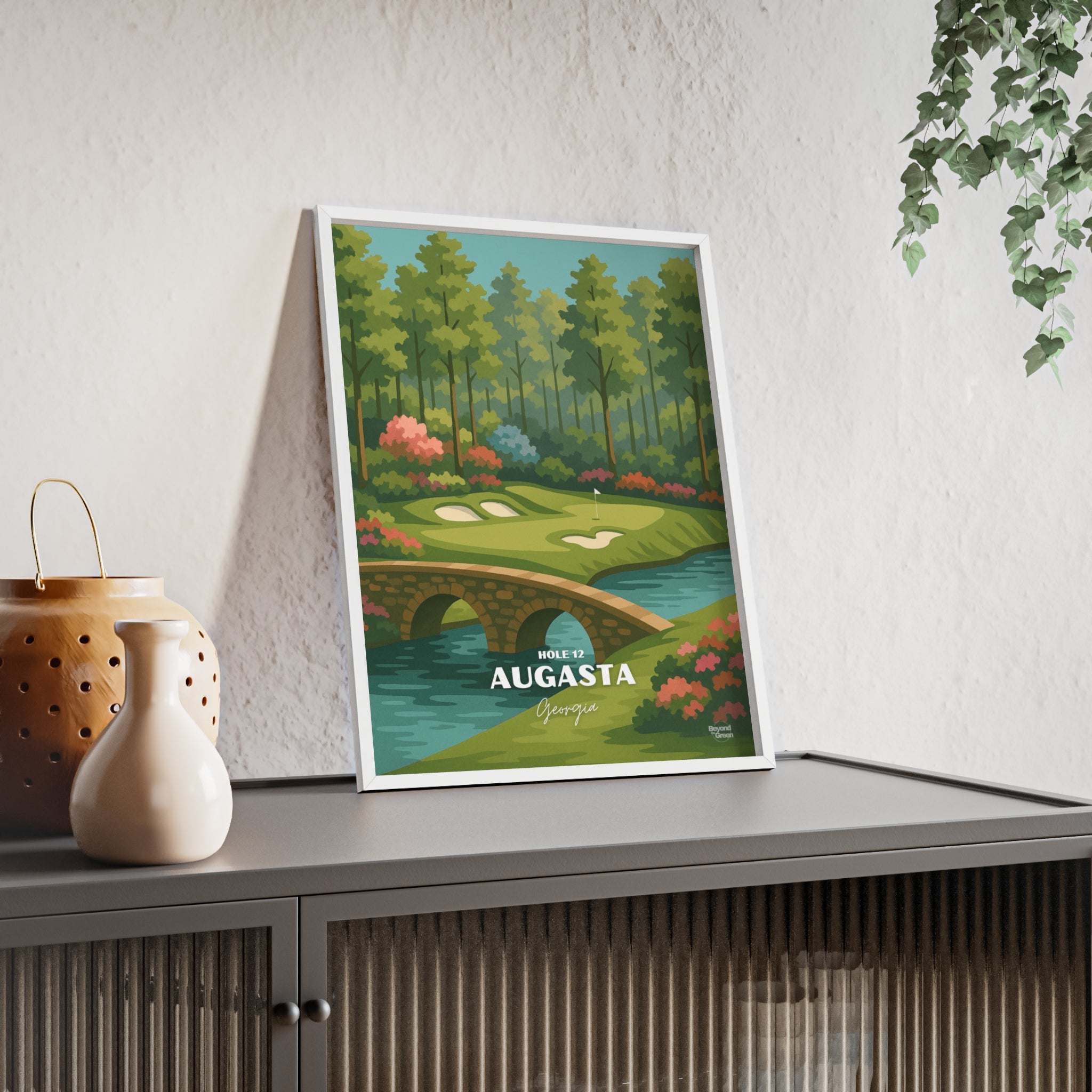 Augasta - Golf Poster with Wooden Frame