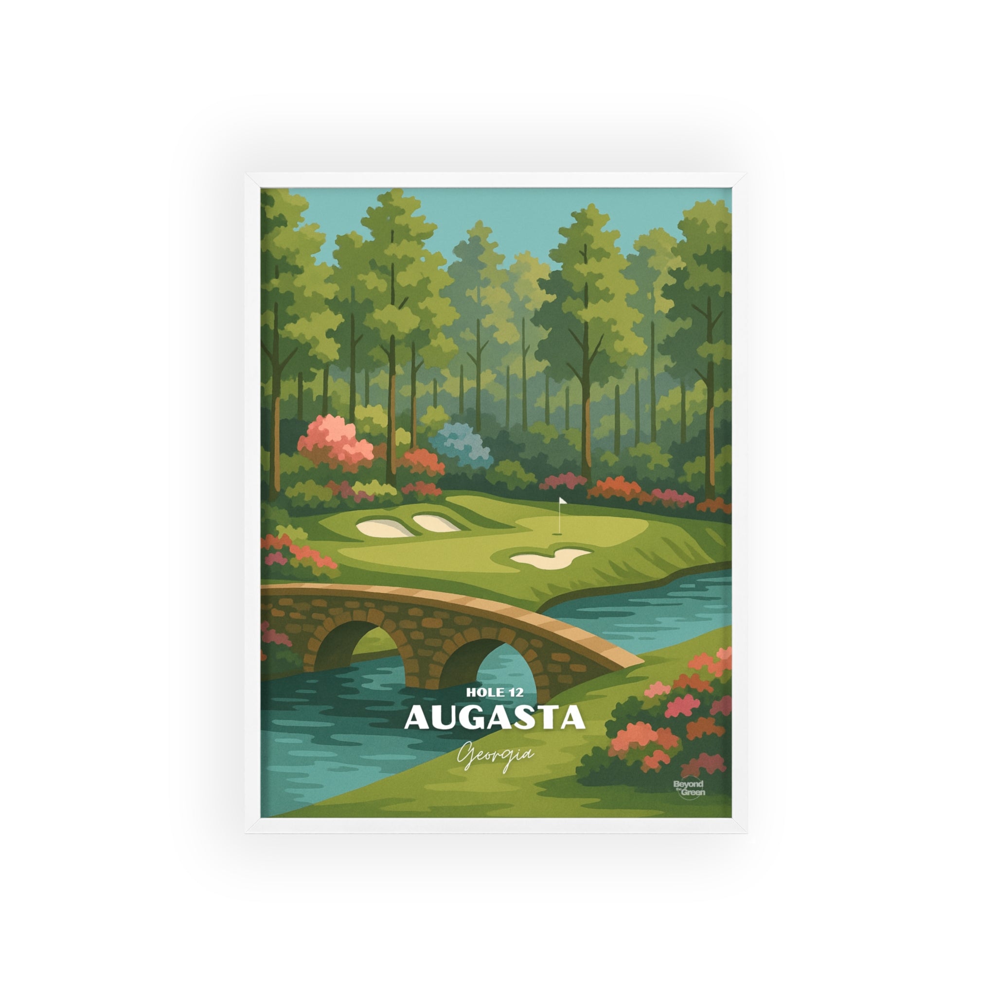 Augasta - Golf Poster with Wooden Frame