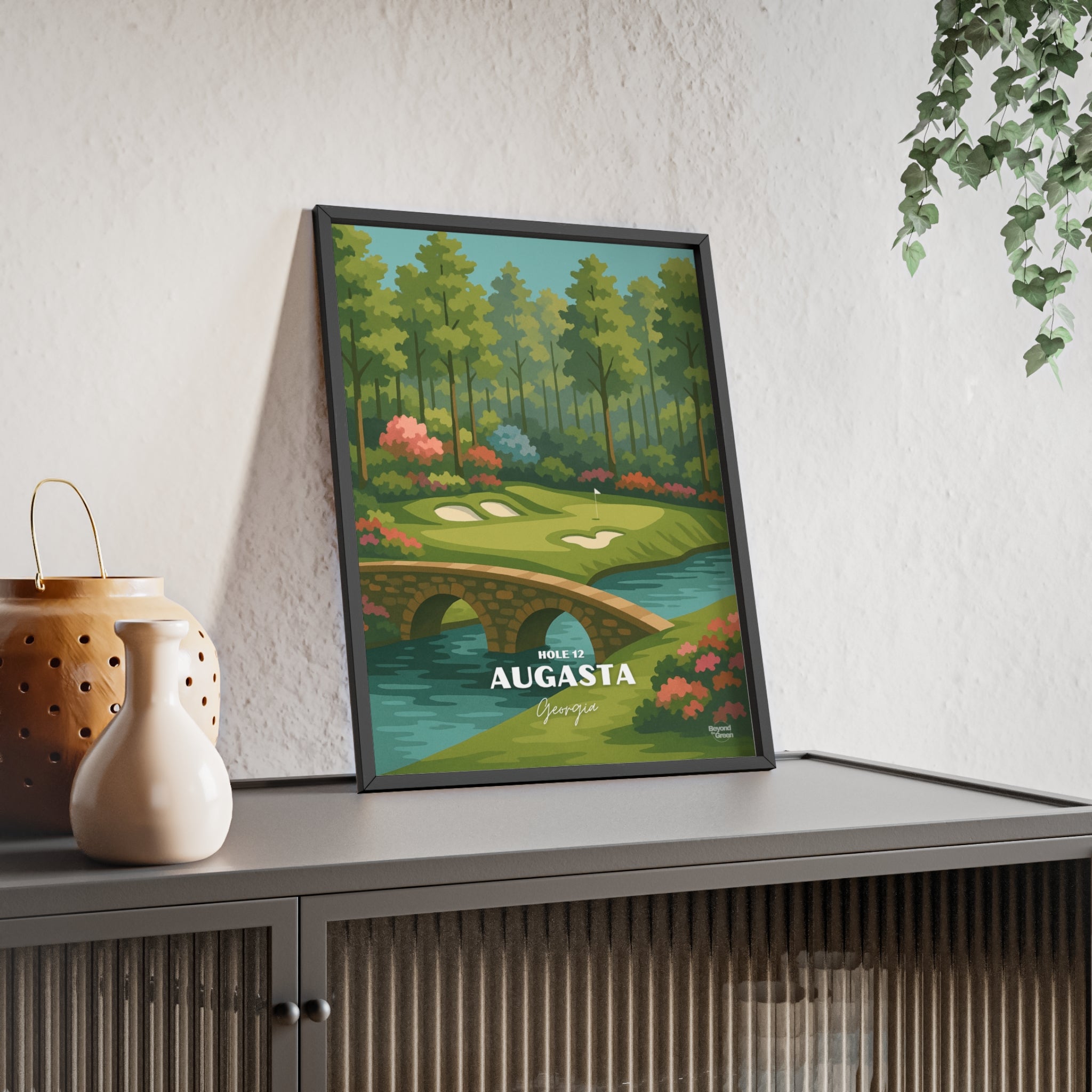 Augasta - Golf Poster with Wooden Frame