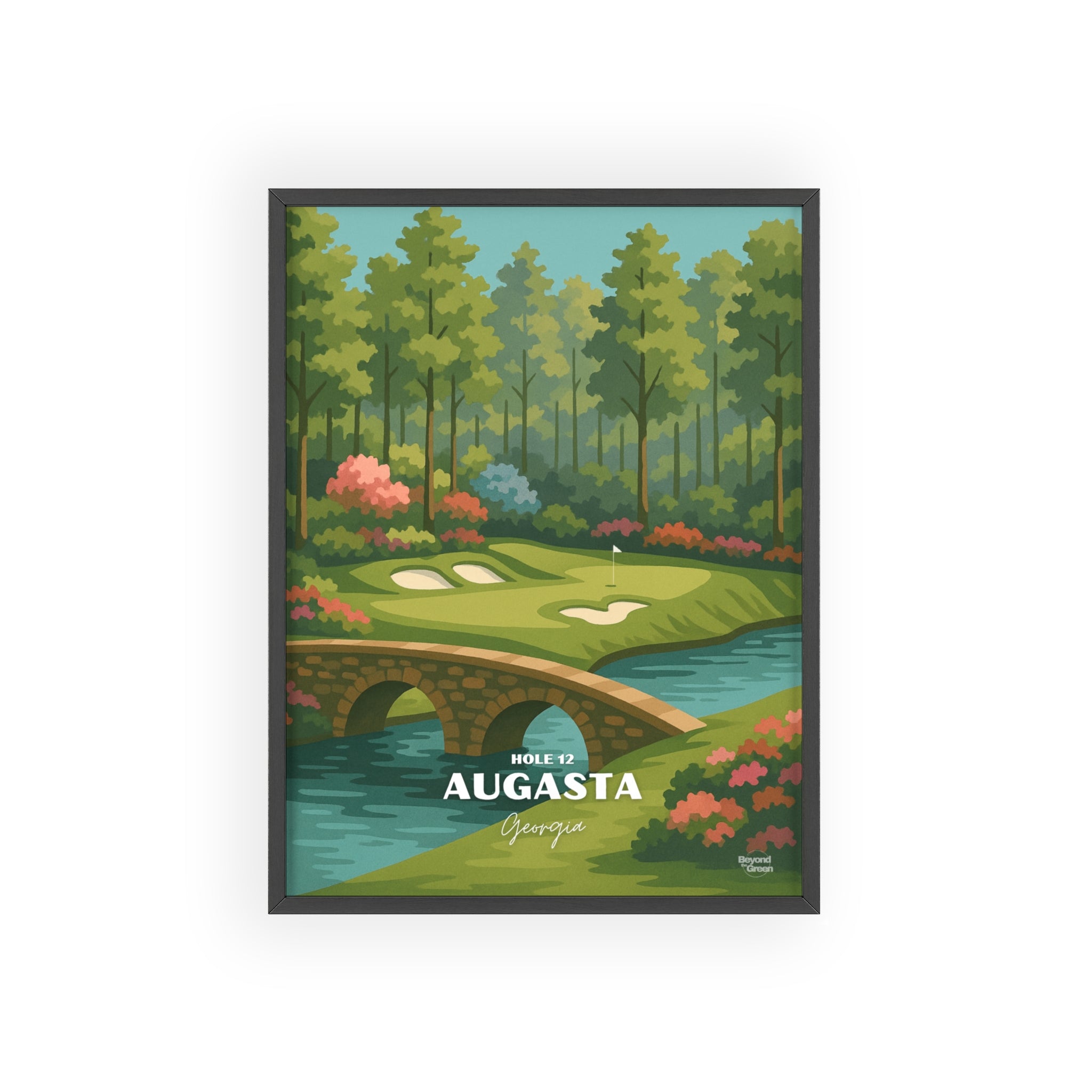Augasta - Golf Poster with Wooden Frame